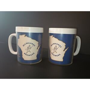 MILWAUKEE BREWERS BARREL MAN Maxwell House Coffee Mug Cup Vtg 1970s Baseball Set
